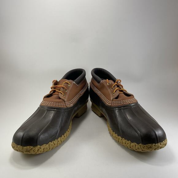LL Bean Bean Boots Mens Size 14 Waterproof Leather 3 Eye Duck Rain Boots Low main image 5